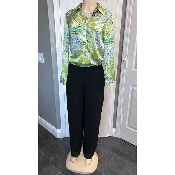 Joie Women’s Patchwork Floral Button Down Blouse – Green Blue Print (Small) - Picture 5 of 5